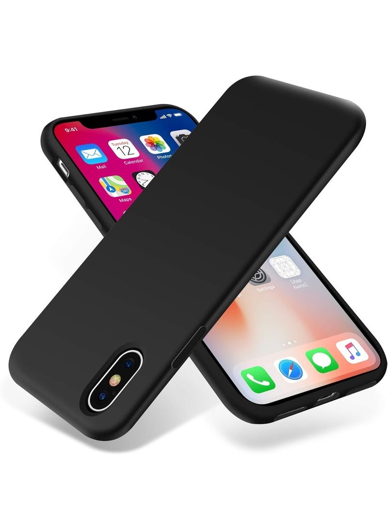 ten.tech Compatible with iPhone XS Max Case, Liquid Silicone Case, Full Body Protective Cover, Shockproof, Slim Phone Case, Anti-Scratch Soft Microfiber Lining (Black) - Image 4