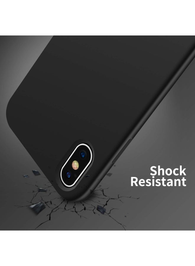ten.tech Compatible with iPhone XS Max Case, Liquid Silicone Case, Full Body Protective Cover, Shockproof, Slim Phone Case, Anti-Scratch Soft Microfiber Lining (Black) - Image 2