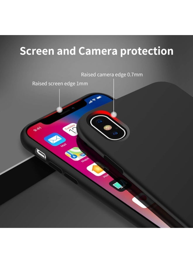 ten.tech Compatible with iPhone XS Max Case, Liquid Silicone Case, Full Body Protective Cover, Shockproof, Slim Phone Case, Anti-Scratch Soft Microfiber Lining (Black) - Image 3