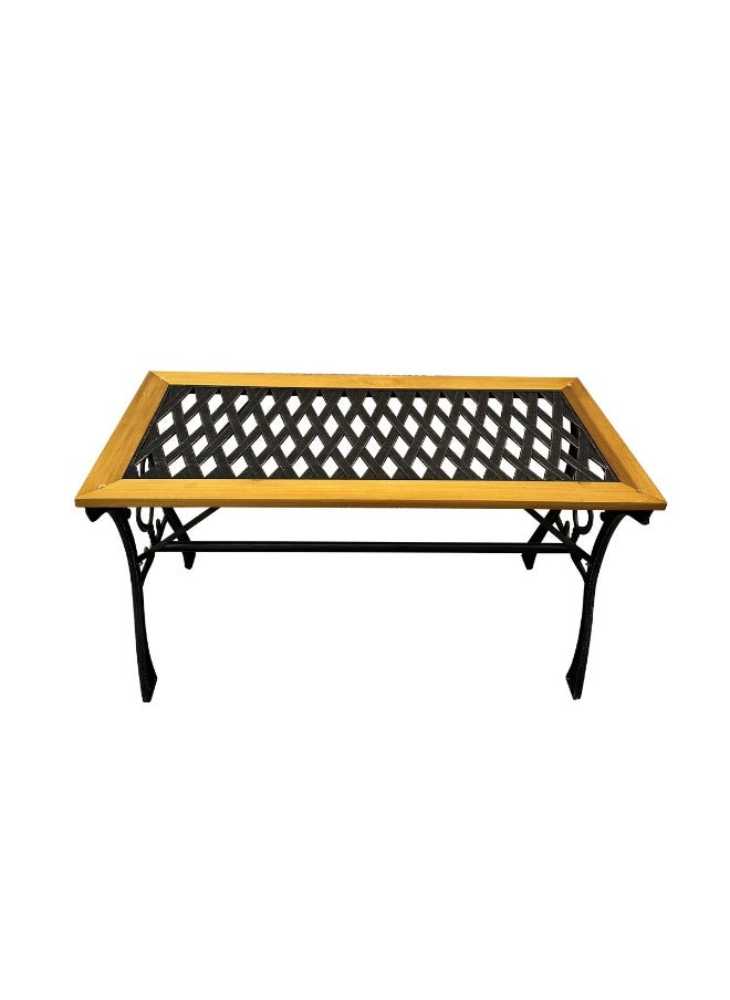 Pan Home Osuka Outdoor Cast Iron And Wooden Table - Brown  - Image 4