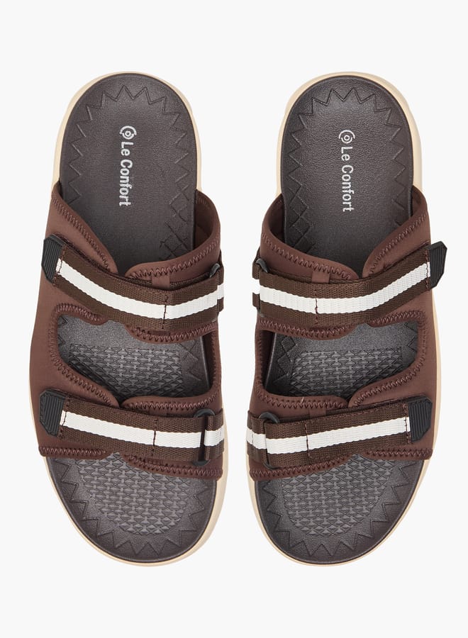 Le Confort Men Solid Slip-On Cross Strap Sandals  - Image 1