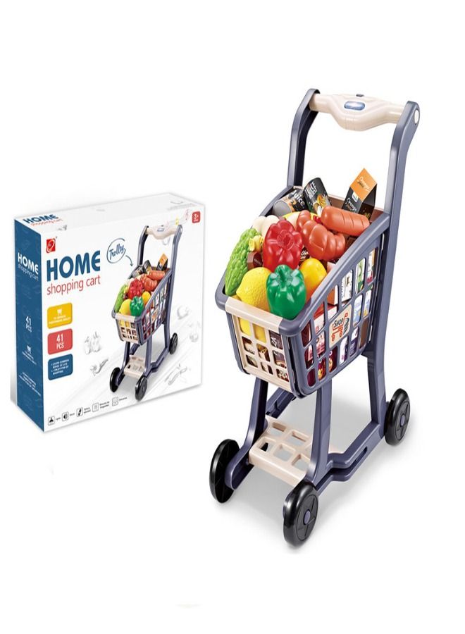 Basmah Home Shopping Trolley Cart 41pcs Set-Blue 18-2062635 - Image 1