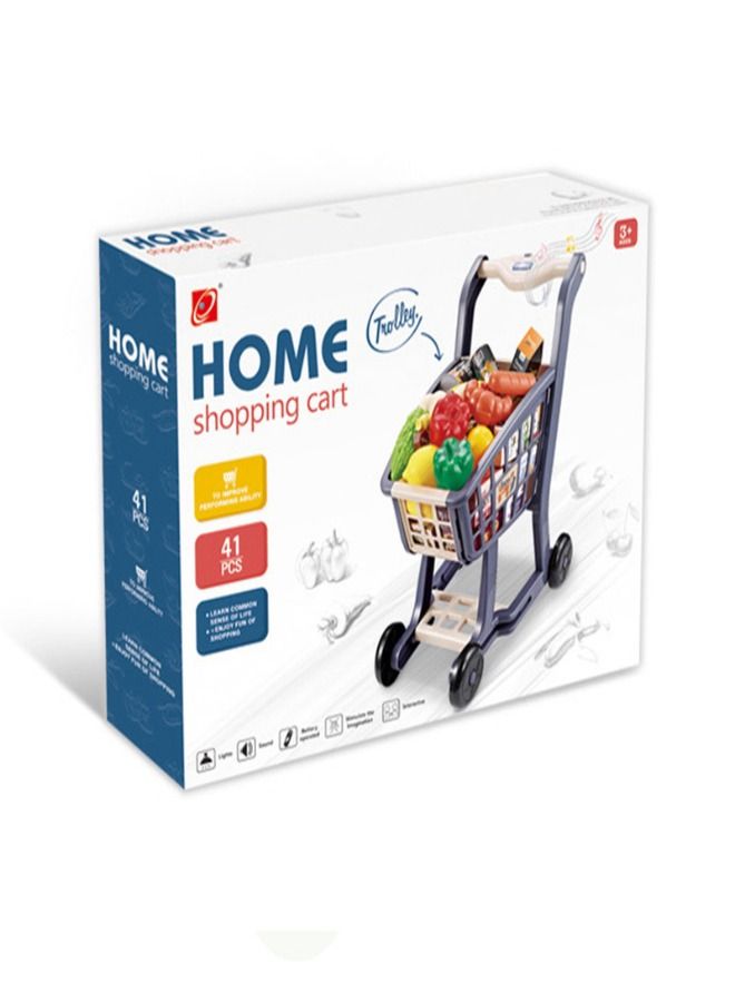 Basmah Home Shopping Trolley Cart 41pcs Set-Blue 18-2062635 - Image 2