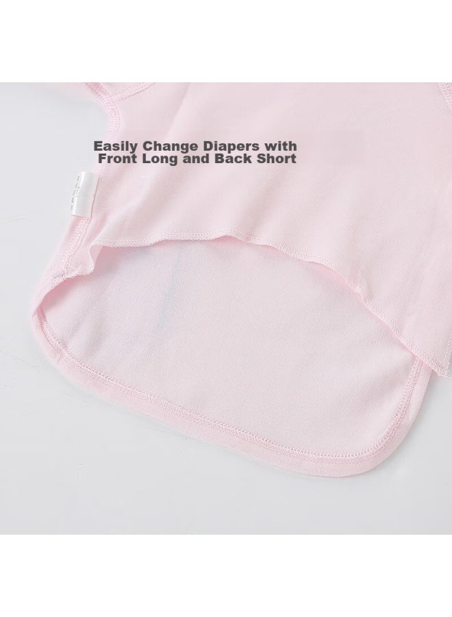 Shu Beiyi Shubeyi 2-piece Set Baby Clothes, Autumn Underwear, Newborn Half-back Shirt, Top, Cute Monk-style Outfit For Babies, Pink, 59cm - Image 2