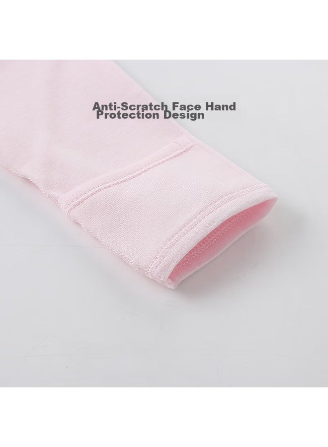 Shu Beiyi Shubeyi 2-piece Set Baby Clothes, Autumn Underwear, Newborn Half-back Shirt, Top, Cute Monk-style Outfit For Babies, Pink, 59cm - Image 1