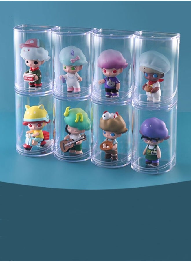 JCB CHIC Clear Figures Display Case, Display Boxes, Stackable Blind Box for Collectibles-Figures, Assembled Dustproof Storage Organizer Box, for Lego Collectibles Action Figures for Pop Mart(8PCS)  - Image 1