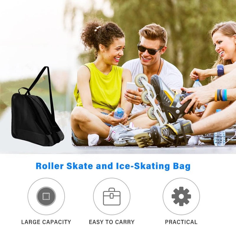 LINGSFIRE Roller Skate Bag, Breathable Ice-Skating Bag Shoulder and Top Handle Oxford Cloth Skating Bag for Women Men and Adults Roller Skate Accessories - Image 2