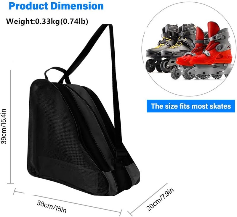 LINGSFIRE Roller Skate Bag, Breathable Ice-Skating Bag Shoulder and Top Handle Oxford Cloth Skating Bag for Women Men and Adults Roller Skate Accessories - Image 3