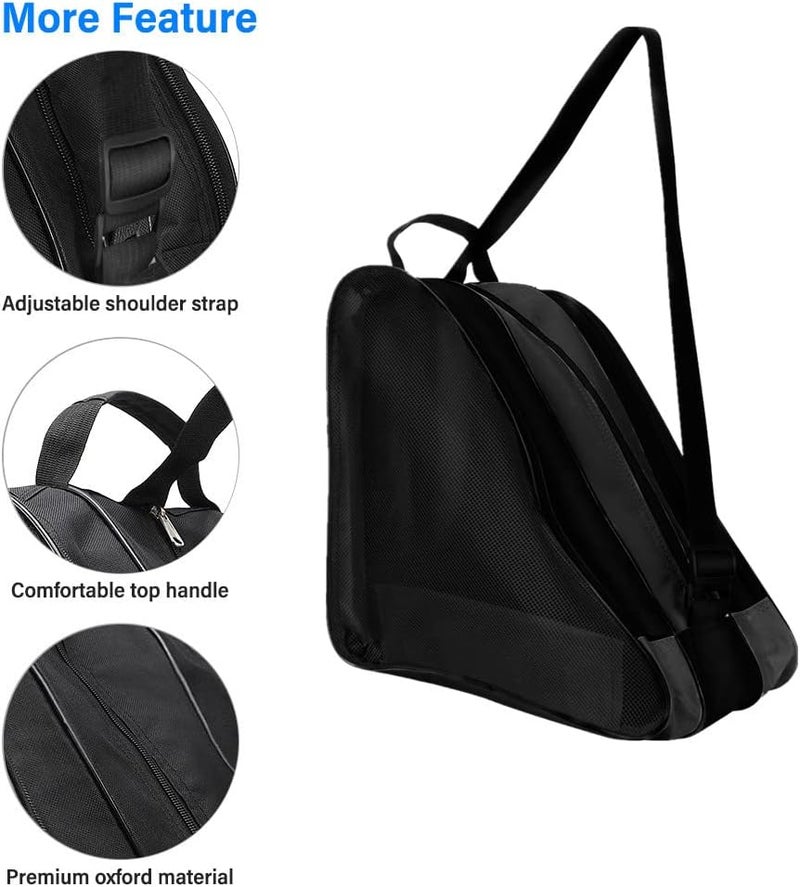 LINGSFIRE Roller Skate Bag, Breathable Ice-Skating Bag Shoulder and Top Handle Oxford Cloth Skating Bag for Women Men and Adults Roller Skate Accessories - Image 5
