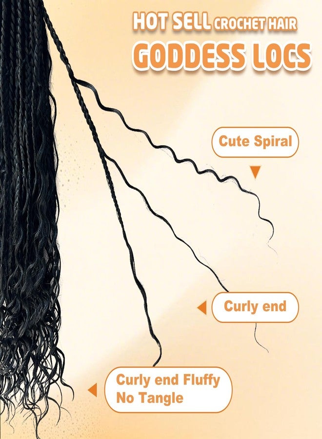 Opini Boho Box Braid Crochet Hair 8 Packs Goddess Box Braids Bohemian Crochet Braids Pre Looped for Black Women with Curly Ends Hair Extensions (1B# 18Inch) - Image 3