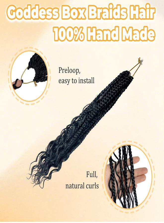 Opini Boho Box Braid Crochet Hair 8 Packs Goddess Box Braids Bohemian Crochet Braids Pre Looped for Black Women with Curly Ends Hair Extensions (1B# 18Inch) - Image 2