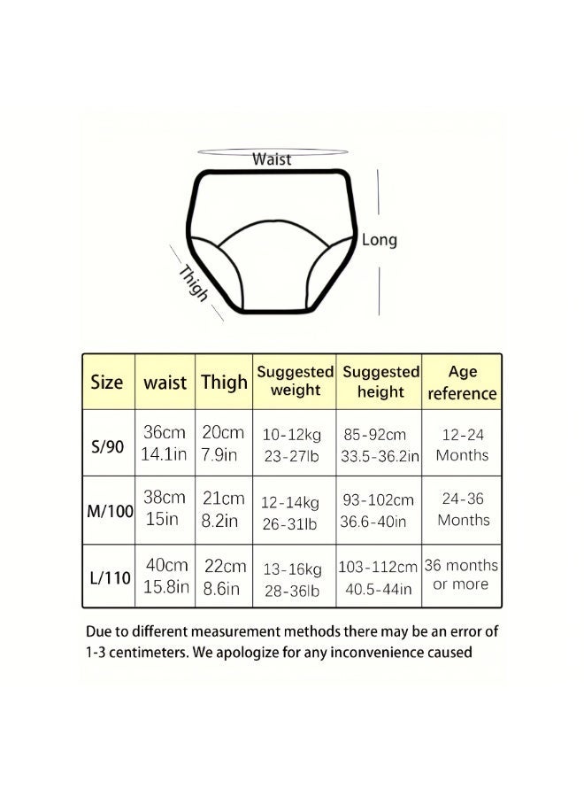 ملابس داخلية للتدريب على استخدام المرحاض، 4 قطع، سراويل حفاضات ناعمة وجيدة التهوية بطبعة كرتونية للاستخدام النهاري والليلي، سراويل تدريب للجنسين بتصميمات حيوانات وزهور لطيفة، سراويل للاستخدام مرة واحدة في جميع المواسم لسهولة العناية بالغسيل اليدوي، ومنع الحوادث (مقاس كبير) - Image 2