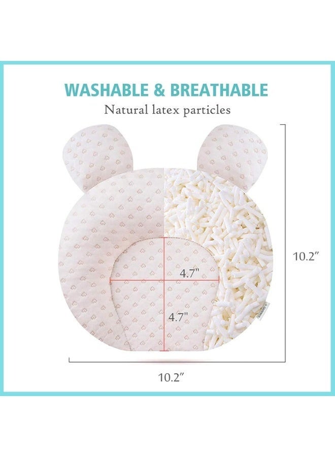 Hugifts Portable Baby Pillow – Adjustable Ergonomic Pillow with Cute Heart Design, Soft Breathable & Hypoallergenic Pillow for Newborn Sleeping, Prevents Flat Head, Cozy & Washable - Image 4