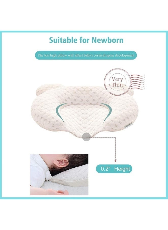 Hugifts Portable Baby Pillow – Adjustable Ergonomic Pillow with Cute Heart Design, Soft Breathable & Hypoallergenic Pillow for Newborn Sleeping, Prevents Flat Head, Cozy & Washable - Image 5