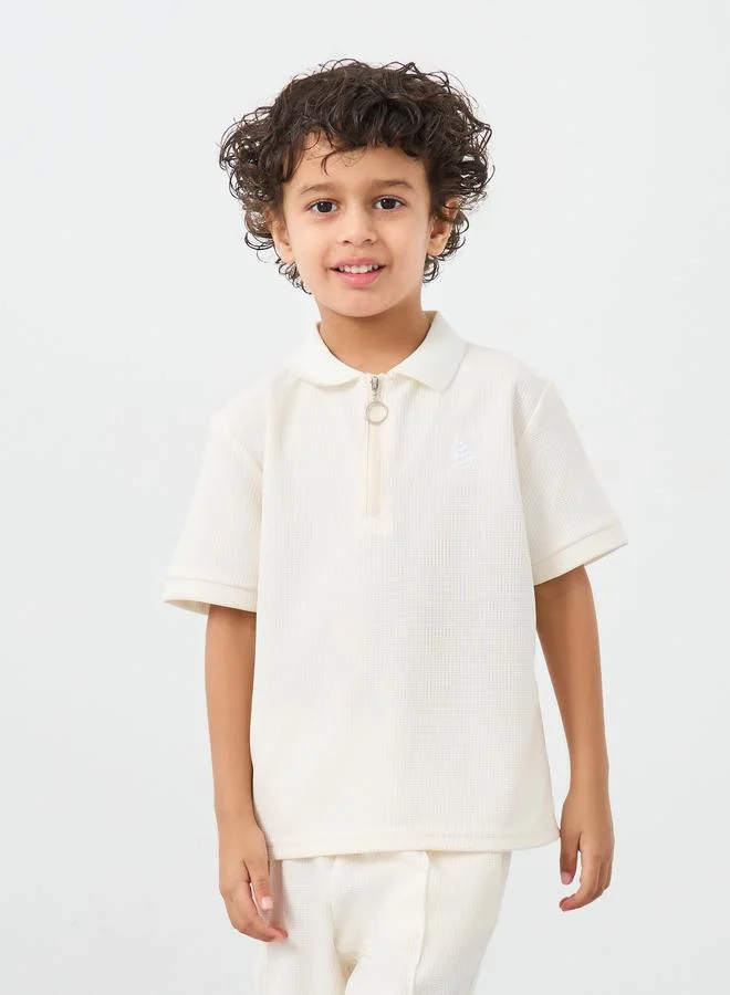 ستايلي Styli Plain Polo T-Shirt and Shorts Set