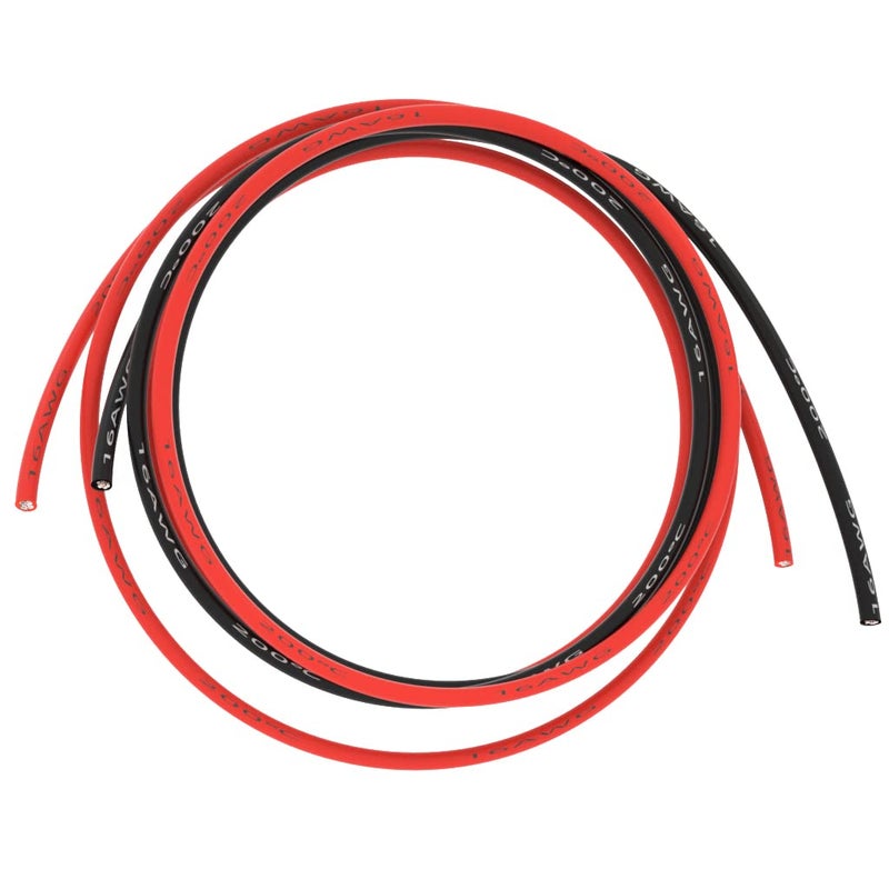 BNTECHGO 16 Gauge Silicone Wire red and Black Each 5ft Flexible 16 AWG Stranded Tinned Copper Wire