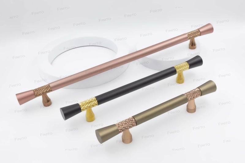 FINITO Black Gold Finish 11 Inch Aluminium Handle for Kitchen and Office DrawerCabinetDoorWardrobe Pack of 2 Pieces - Image 1