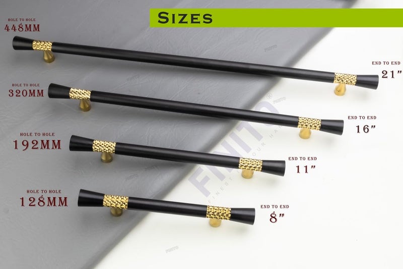 FINITO Black Gold Finish 11 Inch Aluminium Handle for Kitchen and Office DrawerCabinetDoorWardrobe Pack of 2 Pieces - Image 3