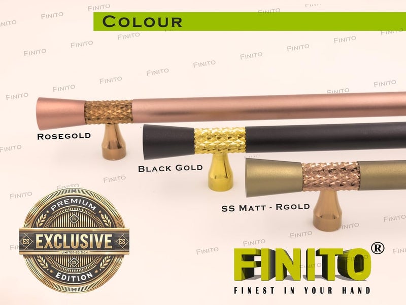 FINITO Black Gold Finish 11 Inch Aluminium Handle for Kitchen and Office DrawerCabinetDoorWardrobe Pack of 2 Pieces - Image 2