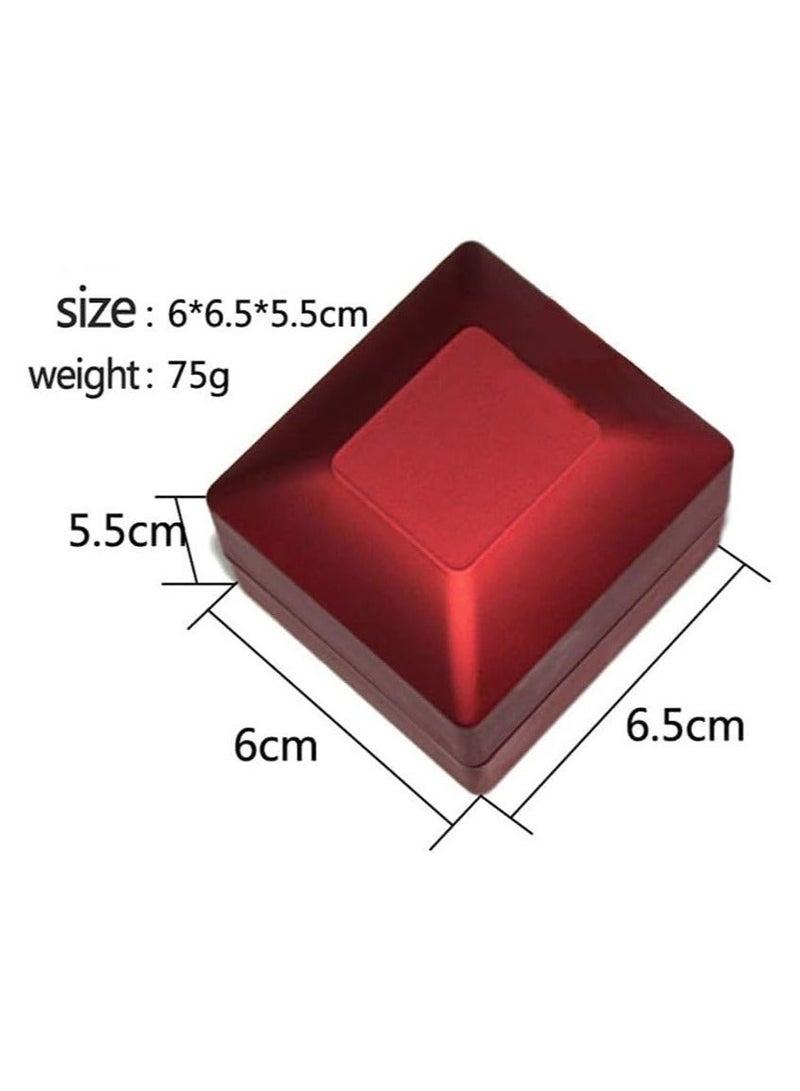 LED Red Ring Box for Proposal - Wedding - Engagement - Luxury Arc Shaped Top Design LED Ring Jewelry Gift Box with Light for Men for Women. (Red) - Image 3
