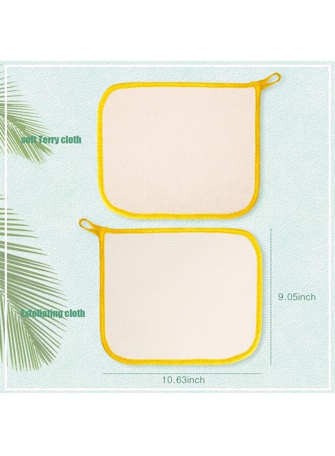 Tatuo 10 Packs Exfoliating Face and Body Wash Cloths Towel Weave Soft Bath Cloth Exfoliating Scrub Cloth Massage Bath Cloth for Women and Men (Colorful Edge)