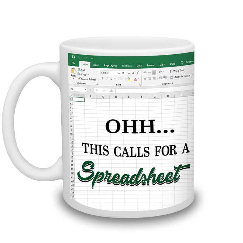 BECHUSKY Accountant Gifts for Women Men Boss Gifts for Accountant Mug Spreadsheet Mug Spreadsheet Gift For Accounting Boss Coworker Finance Banker Christmas Birthday Coffee Cup 11OZ