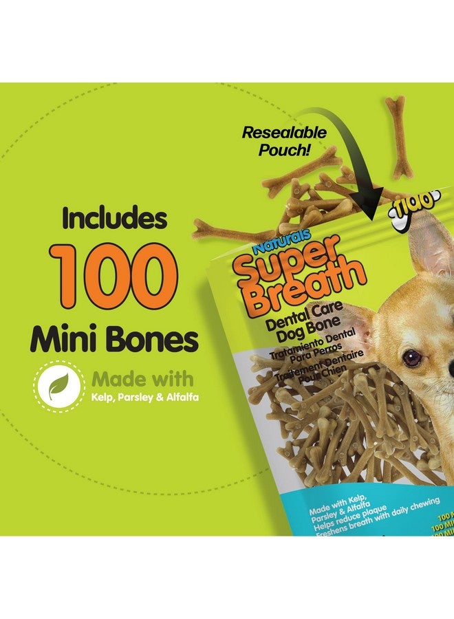 Fido Naturals Super Breath Dental Care Bones for Dogs - 100 Count Mini Dog Dental Treats for Extra Small Dogs, Made in USA, Tasty Dog Dental Chews Help Reduce Plaque, Tartar Buildup & Freshens Breath - Image 4