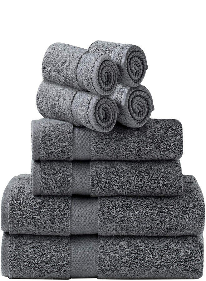 Simpli-Magic Towel Set, 2 Bath Towels, 2 Hand Towels, and 4 Washcloths (8 Piece Set), Ring Spun Cotton Highly Absorbent Towels for Bathroom, Shower (Gray) - Image 1