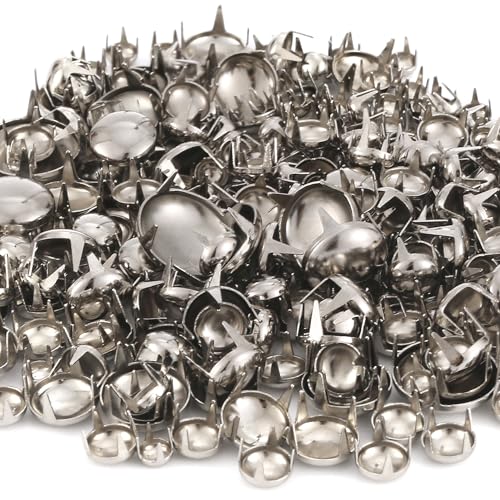 YORANYO 1220 Pcs Assorted Sizes Studs for Clothing Leather Rivets Round Dome Studs and Spikes Prong Studs Kit for Leather Craft Clothing Belts Bags Shoes Bracelets Dog Collar Accessories (Silver) - Image 5