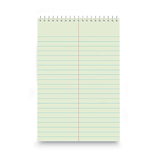 Manaloom Steno Pads Notebooks, Top Bound Spiral Steno Book - Gregg Ruled, Green Tint, 80 Sheets Per Notepad - 6 x 9 Inch - Great for Note-taking and Making to-do Lists - 6 Pack - Image 2