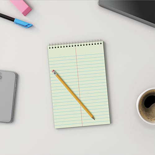 Manaloom Steno Pads Notebooks, Top Bound Spiral Steno Book - Gregg Ruled, Green Tint, 80 Sheets Per Notepad - 6 x 9 Inch - Great for Note-taking and Making to-do Lists - 6 Pack - Image 5