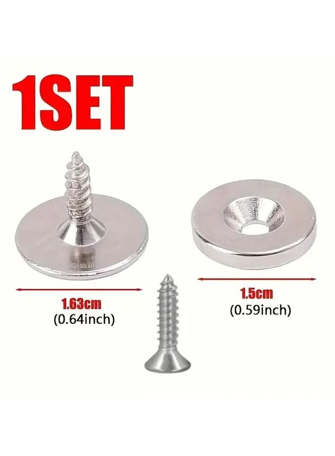 6 Sets Cabinet Door Magnets 18pcs Round Metal Magnetic Latch with Screws for Hidden Furniture Hardware Closure - Image 3