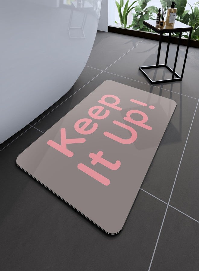 Deparnit Bath Mat, Bathroom Mat Rugs Super Absorbent Shower Mats Non Slip Quick Dry Thin Rubber Mats for Bathroom Floor Fit Under Door, Shower Rug for Bathtub, Shower, Beige - Image 1