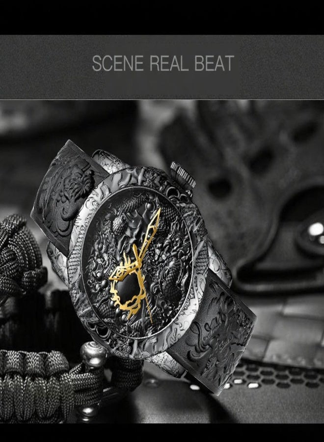 BIDEN Fashion Watch Trend Multi-functional Business Men's Watches Black - Image 3