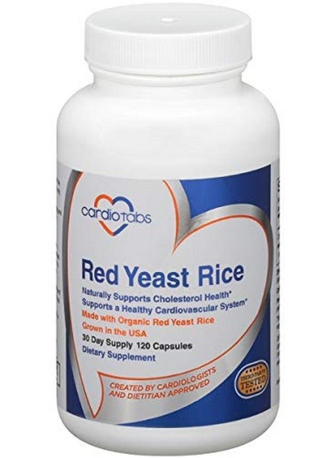 CardioTabs Red Yeast Rice 30 Day Supply Of 1200 Mg Red Yeast Rice Supplements Gluten Free Capsules Made With Certified Organic Red Yeast 100% American Made Health Supplements 120 Capsules - Image 2