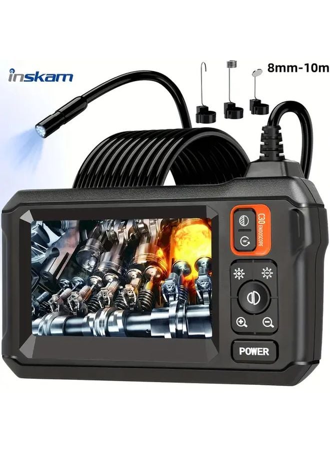 Orange 4.3 Inch IPS LCD Screen Industrial Endoscope Camera 8mm Single Lens IP67 Waterproof For Auto Repair Plumbing - Image 1