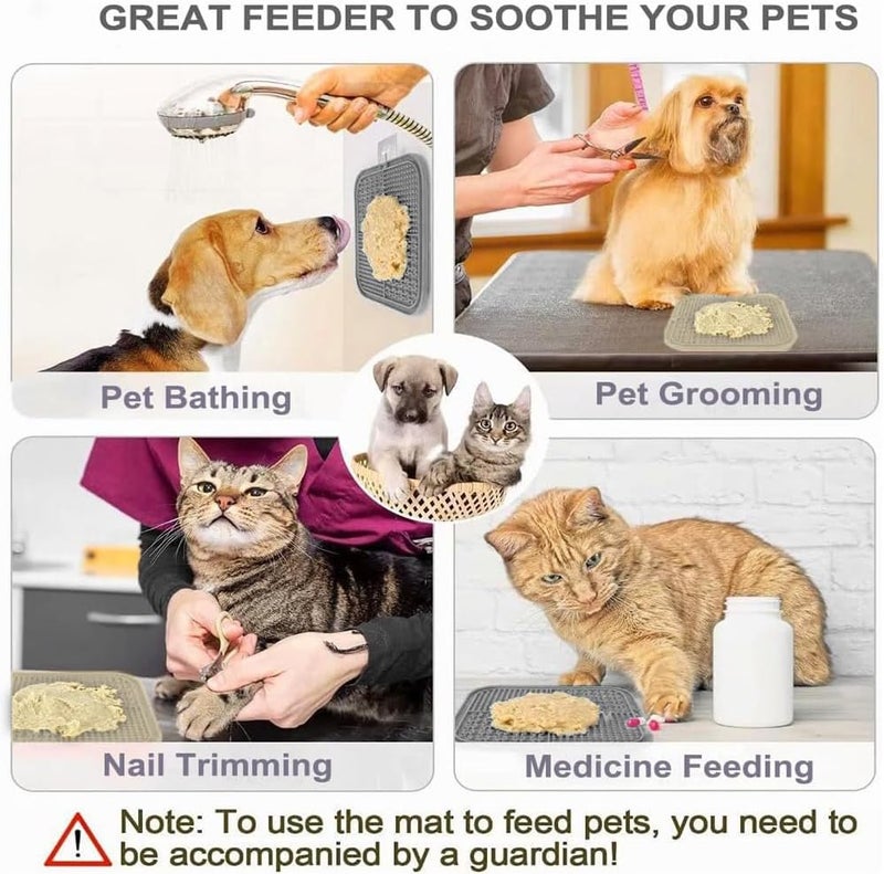 Aputue 2 Pcs Large Lick Mat for Dogs Cats, Slow Feeder, Anxiety Relief, Enrichment Toys, Treat Mat - Image 5