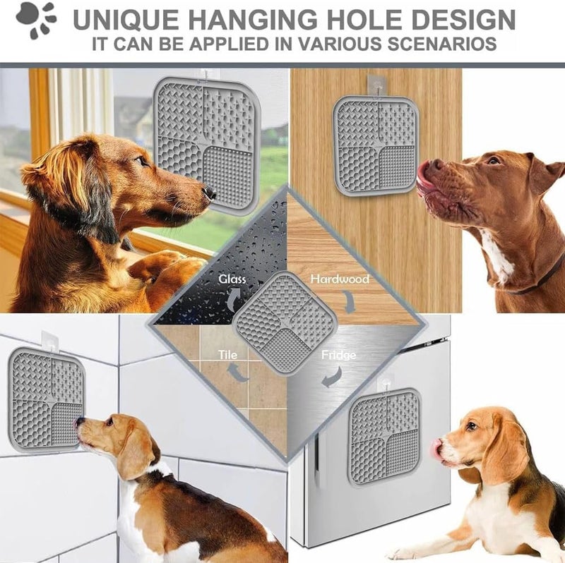 Aputue 2 Pcs Large Lick Mat for Dogs Cats, Slow Feeder, Anxiety Relief, Enrichment Toys, Treat Mat - Image 4