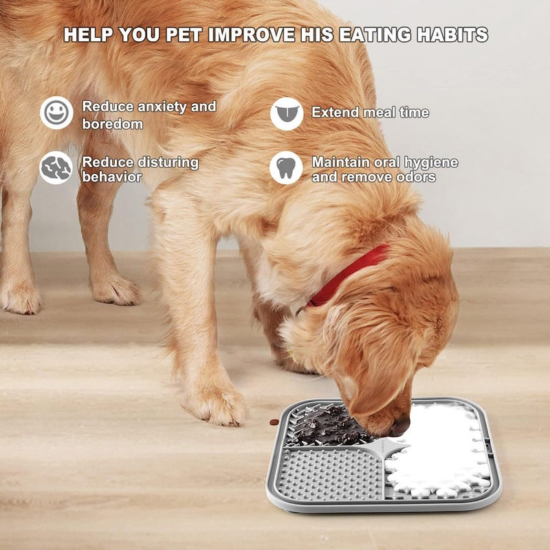 Aputue 2 Pcs Large Lick Mat for Dogs Cats, Slow Feeder, Anxiety Relief, Enrichment Toys, Treat Mat - Image 3