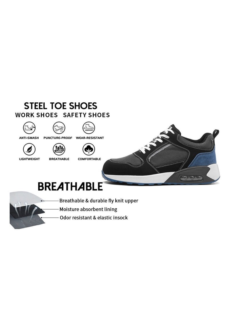 BEXOW Premium Safety Shoes Steel Toe Lightweight Slip Resistant Breathable Work Sneakers with Kevlar Midsole Anti-Smashing Puncture Proof Comfortable Industrial Footwear for Men and Women - Image 4