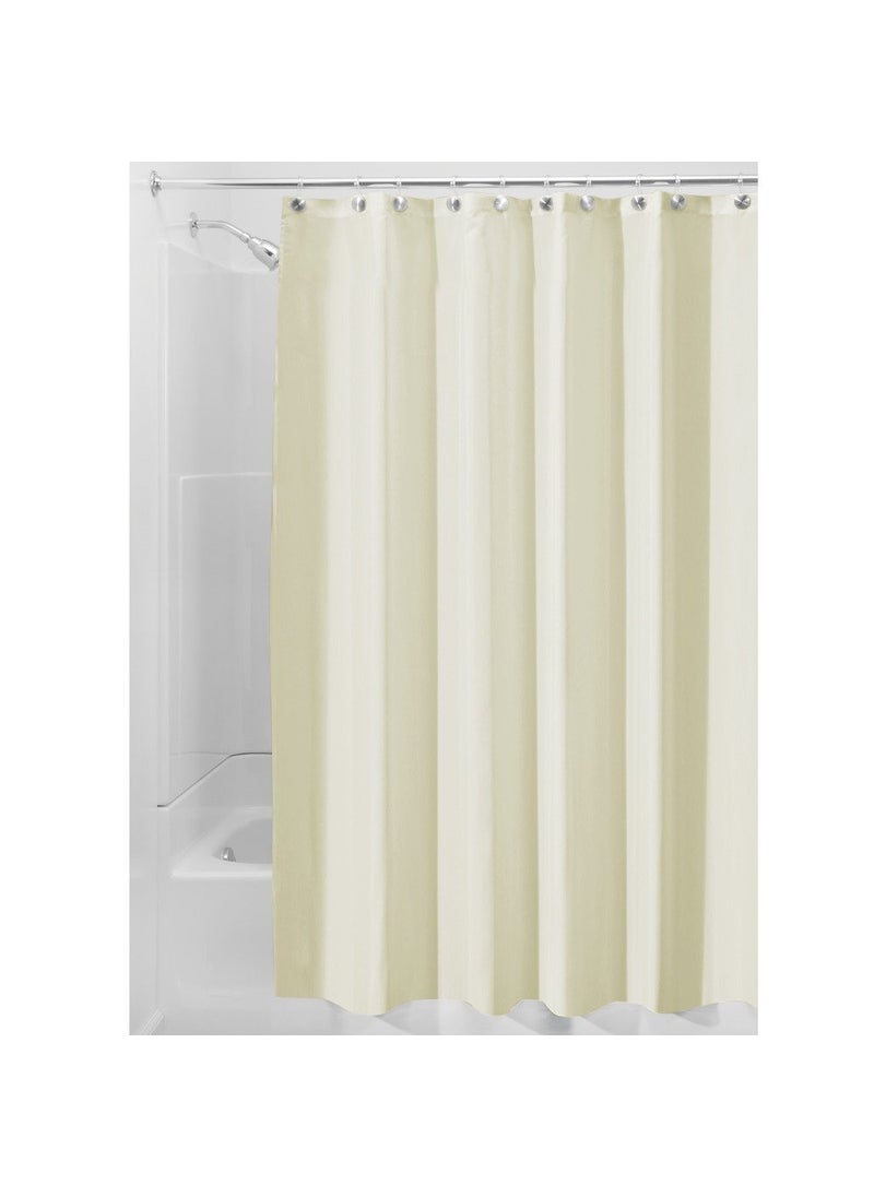 InterDesign iDesign Fabric Shower Curtain  Bath Curtain for Master Bathroom  Kid's Bathroom  Guest Bathroom  72 x 72 Inches  Tan  - Image 1