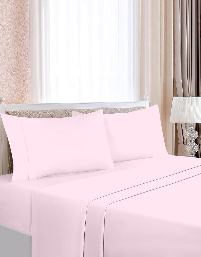 CASAVIA Premium Bedding Sets- 400 Thread Count- Soft Sateen 100% Cotton - Twin XL 4 Piece sheet sets, 4 Pc Bedding for Kids, Dorm Rooms & Adults, Deep Pocket, Easy Fit, Twin XL Bed Sheets - Pink - Image 2