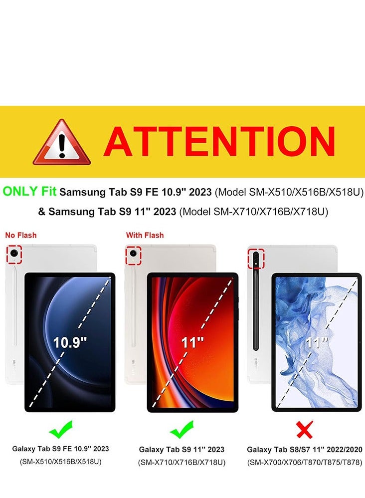 General Samsung Galaxy Tab S9/S9FE 11" 2023 Keyboard Case, (SM-X510/X516B/X518U/SM-X710/X716B/X718U) Slim Stand Case Bluetooth Wireless Keyboard  - Image 2