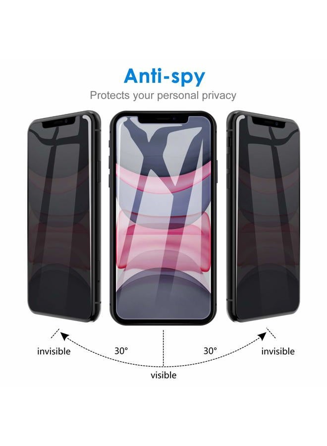 Jetech Privacy Screen Protector for iPhone 11 and iPhone XR 6.1-Inch, Anti Spy Tempered Glass Film, 2-Pack - Image 4
