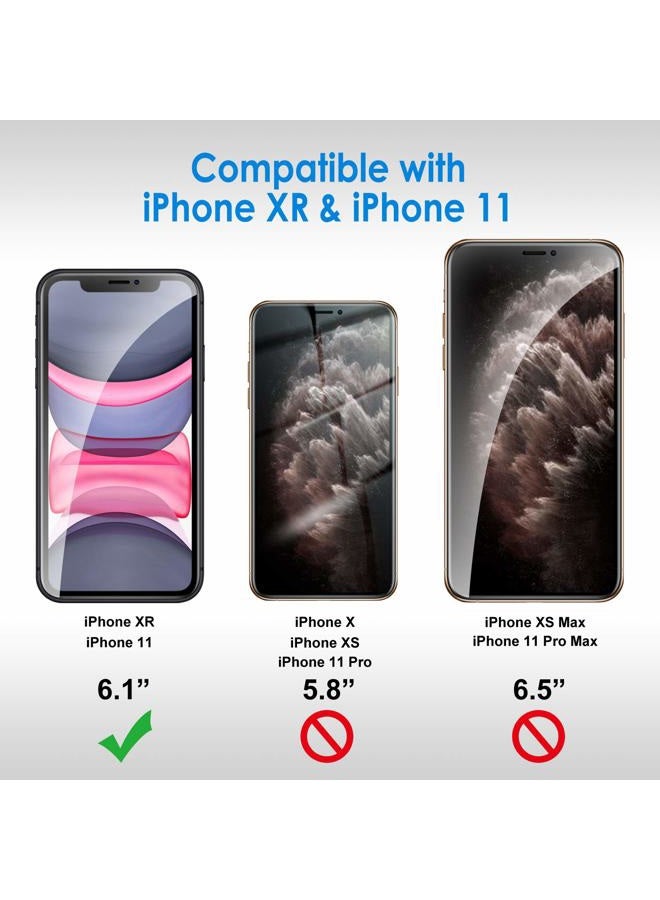 Jetech Privacy Screen Protector for iPhone 11 and iPhone XR 6.1-Inch, Anti Spy Tempered Glass Film, 2-Pack - Image 3