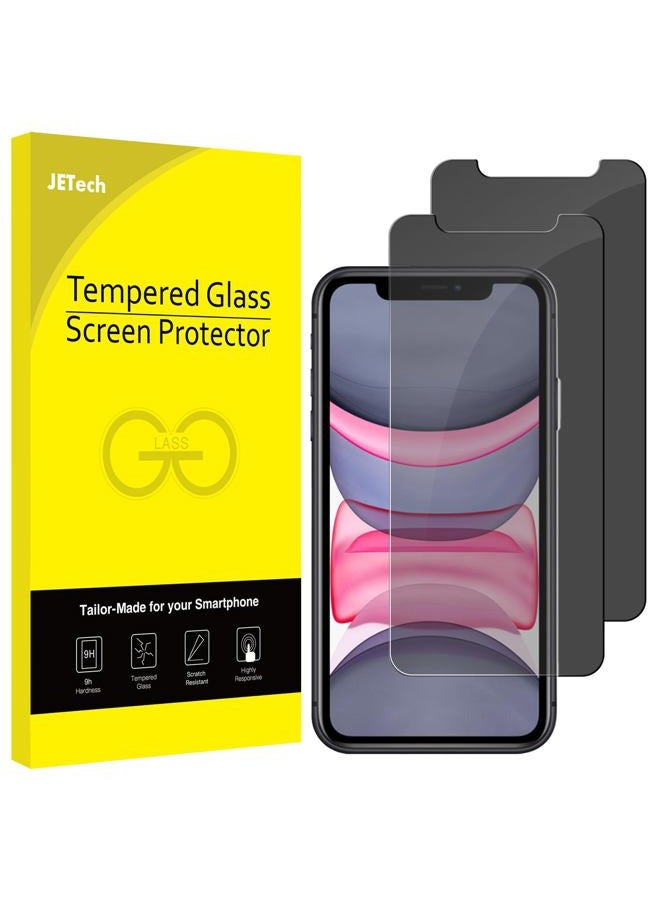 Jetech Privacy Screen Protector for iPhone 11 and iPhone XR 6.1-Inch, Anti Spy Tempered Glass Film, 2-Pack - Image 1