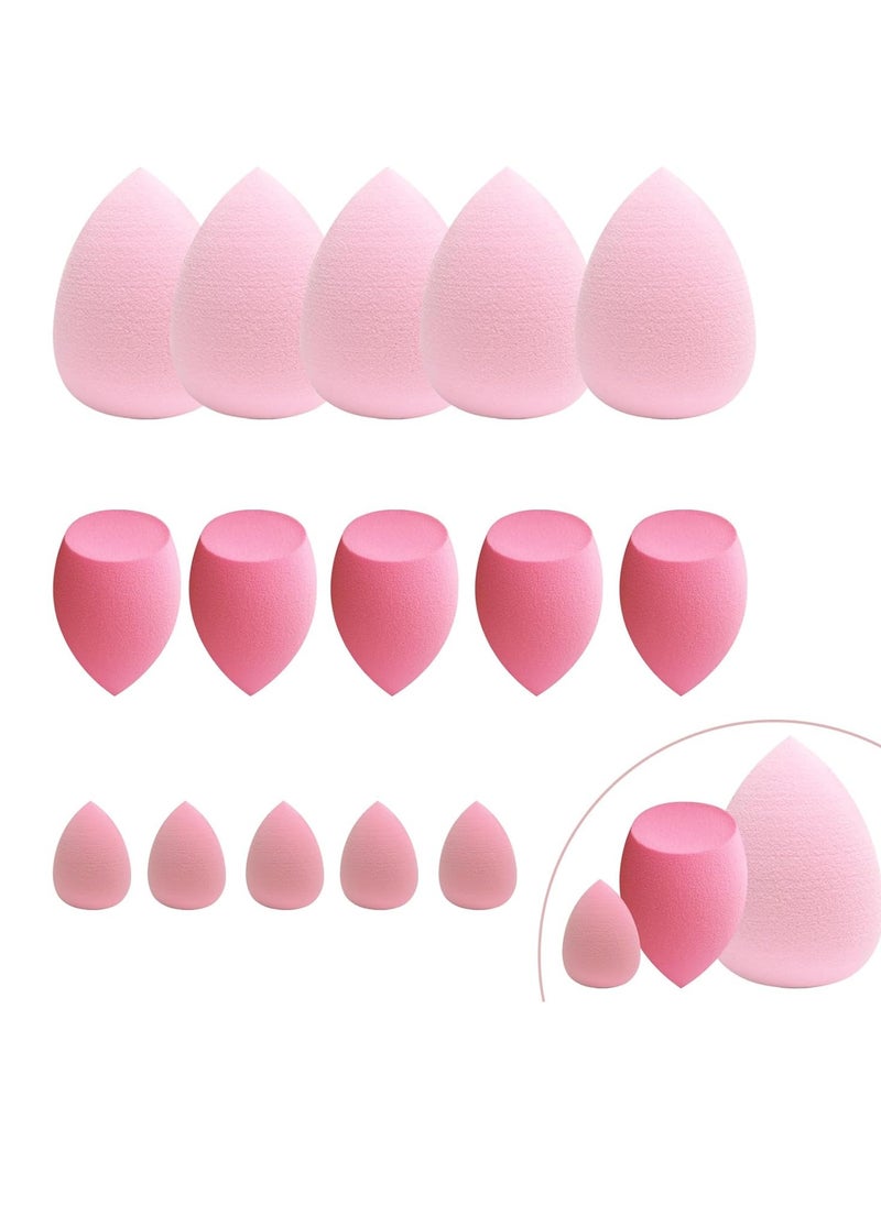 GF - 15 pcs Beauty blender Makeup Sponge Bulk:Blender Sponges 15 Pcs for Liquid, Cream, and Powder, Multi-colored Pink make up sponges for foundation - Image 1