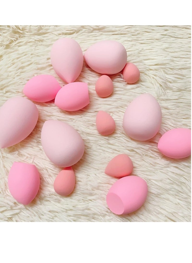 GF - 15 pcs Beauty blender Makeup Sponge Bulk:Blender Sponges 15 Pcs for Liquid, Cream, and Powder, Multi-colored Pink make up sponges for foundation - Image 1