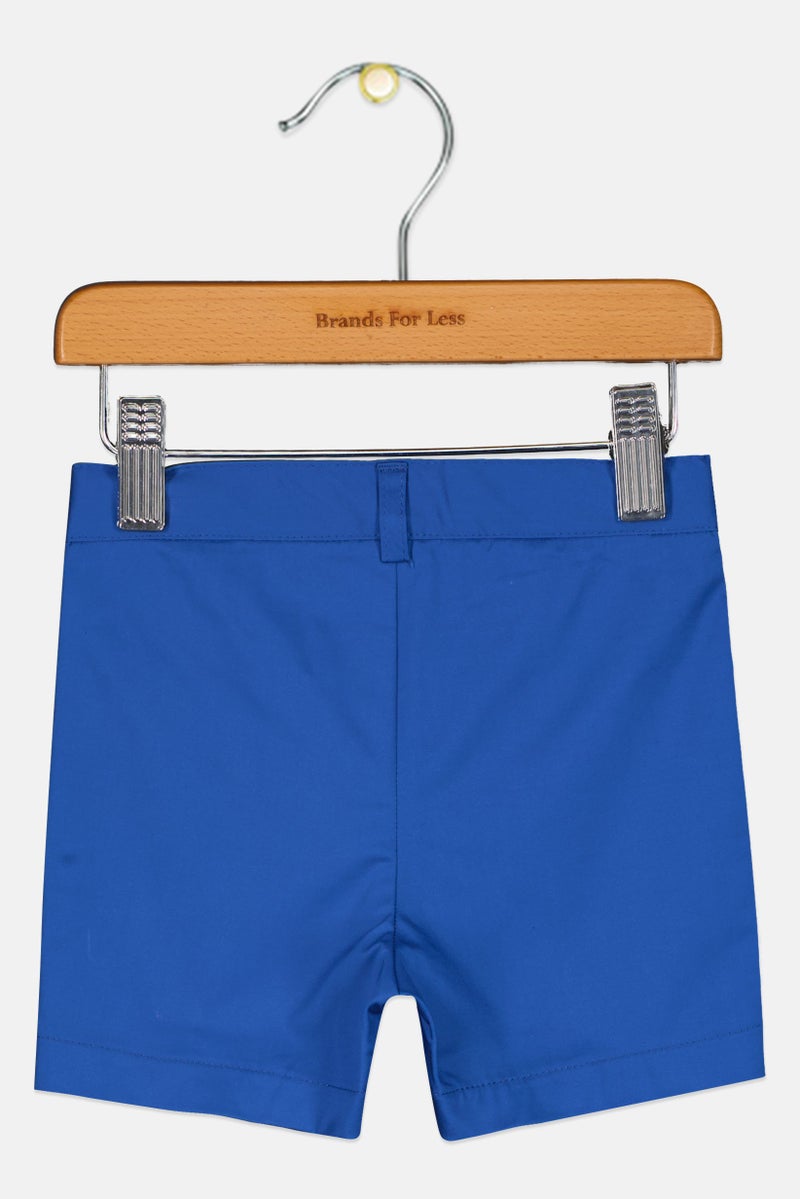 Choupette Toddlers Boy Solid Basic Shorts, Blue - Image 2