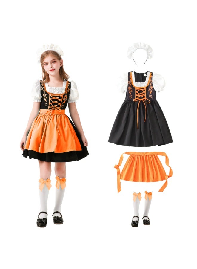 general German children's clothing, princess dress clothing for girls, children's beer festival clothing, traditional clothing for girls, clothing for girls aged 2 to 12 - Image 1